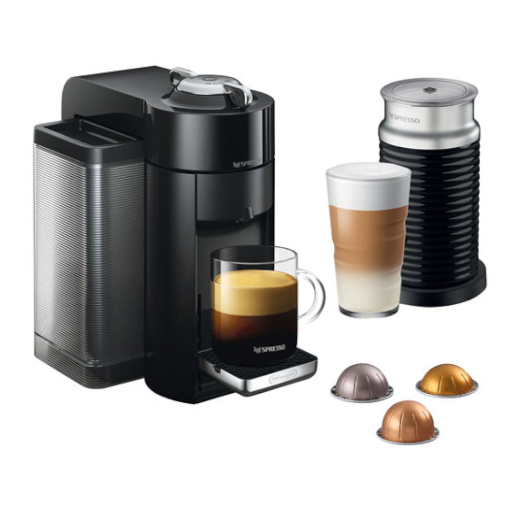 NESPRESSO ENV135BAECA Vertuo Coffee & Espresso Machine with Aeroccino Milk Frother - Piano Black - Factory serviced with Home Essentials Warranty — Home Essentials Outlet