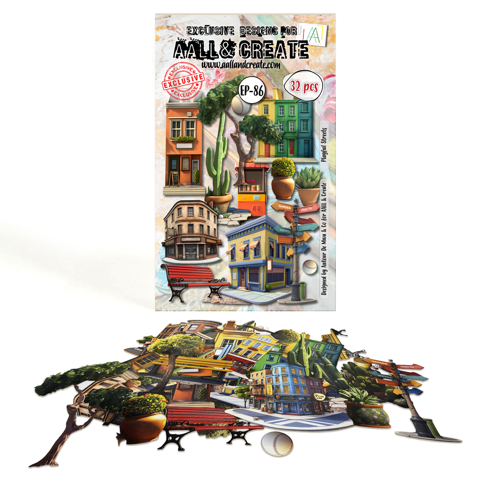 AALL and Create - Ephemera Die-Cuts - Playful Streets — Ecstasy Crafts