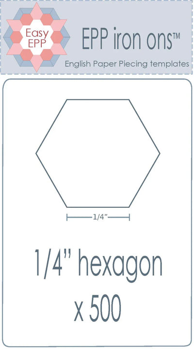 1/4" Hexie x 500 Pack - Iron On - Dissolvable