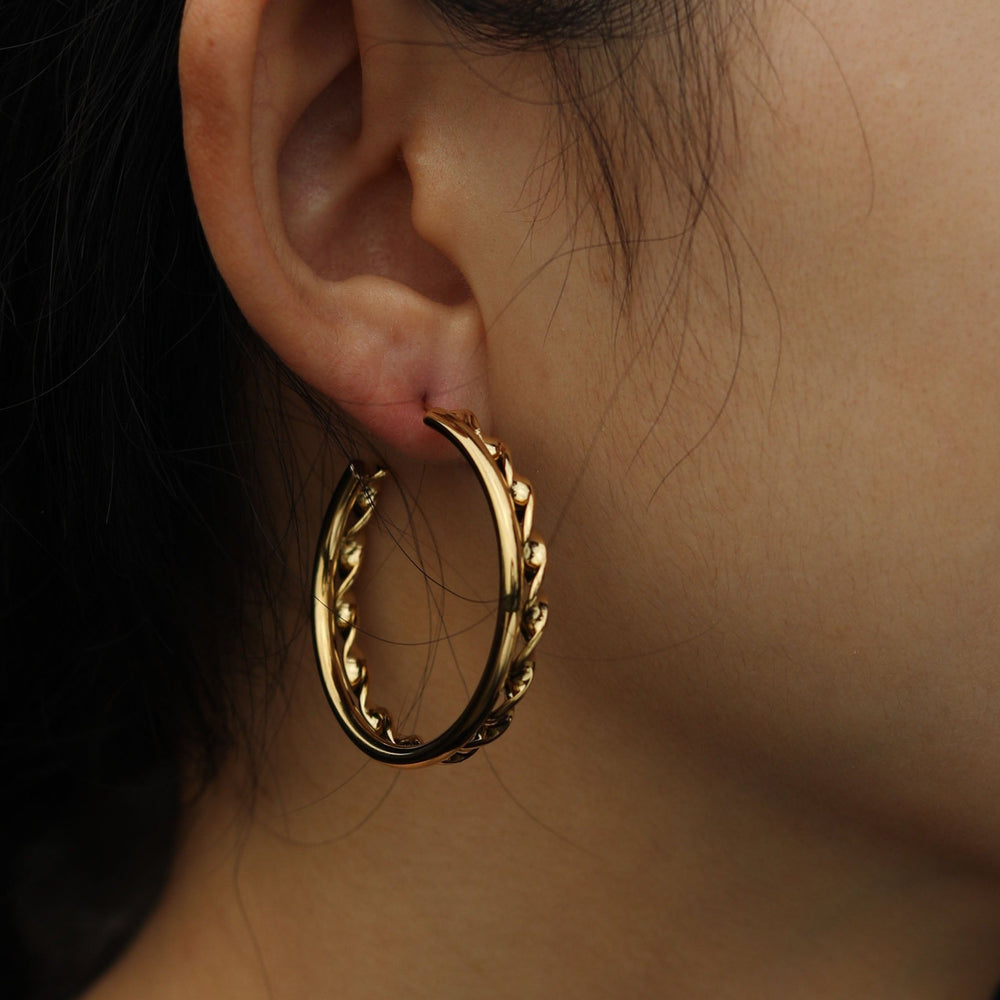 Boucles d'oreilles créoles superposées ESME en or