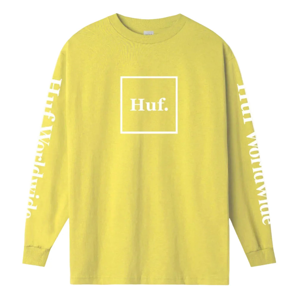 HUF 'Essential Domestic' Long Sleeve Tee - Lemon