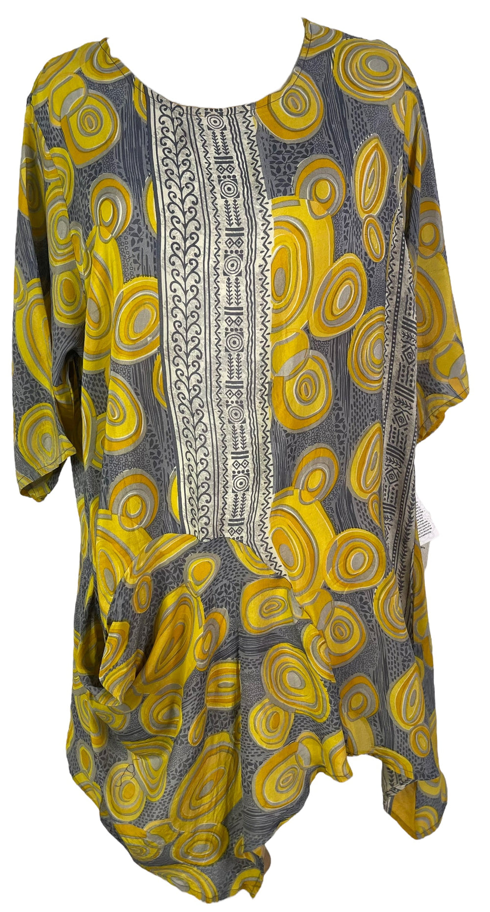 PRC6556 Robe tunique en pure soie Avatar avec poche intégrée