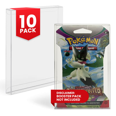 Protecteurs PET EVORETRO pour paquets de boosters Pokémon (emballage en carton, 0,40 mm, paquet de 10)