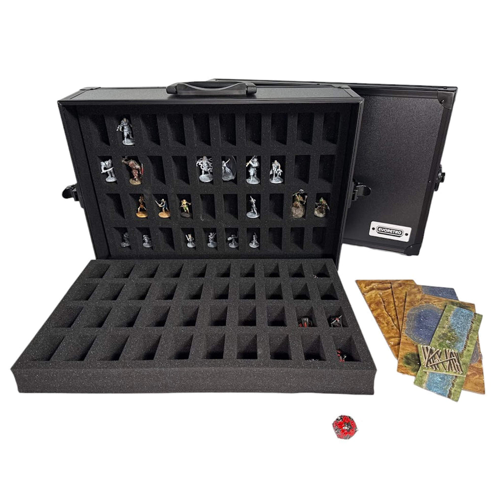 Mallette de rangement pour miniatures EVORETRO 80 emplacements avec mousse personnalisable