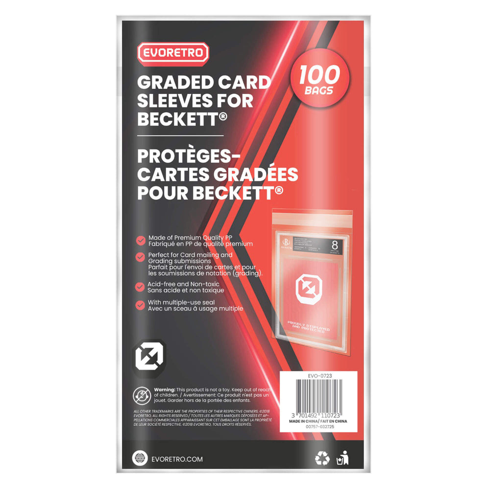 EVORETRO Graded Card Sleeves for Beckett and bumper  – Pack of 100