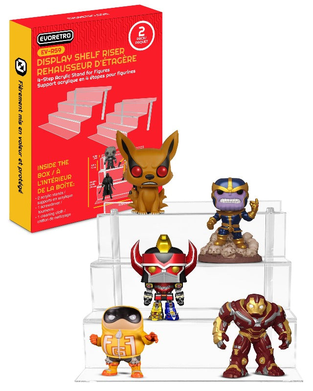 EVORETRO Acrylic Display Risers for Funko Pops and Action Figures 6 Inch - RS9  Shelve Inch