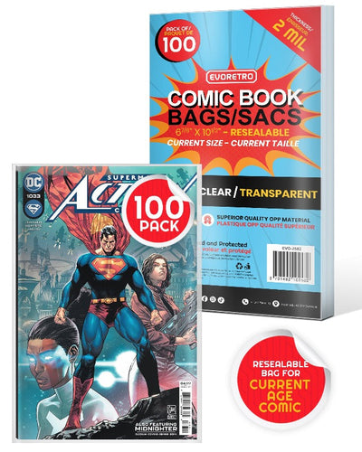 Sachets refermables pour bandes dessinées Taille standard (Age actuel) -2MIL