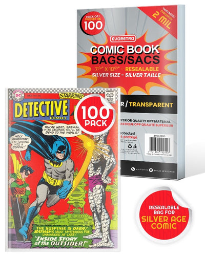 EVORETRO Resealable Comic Bags Fits With Silver Age Comics -2MIL