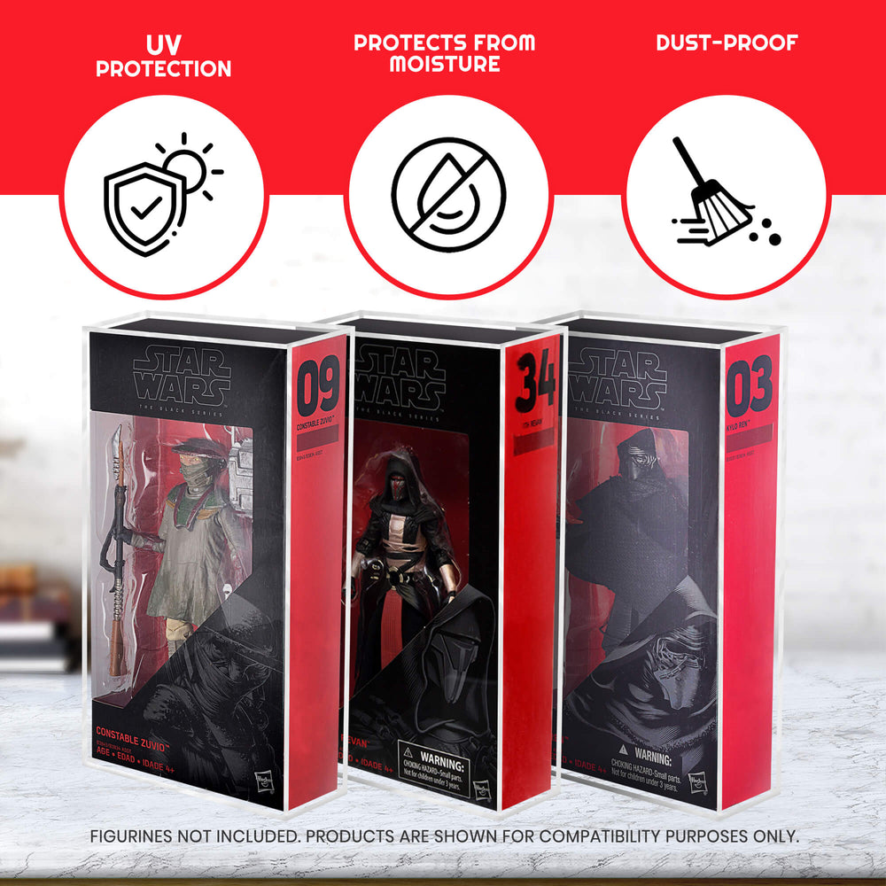 Acrylic Case for 6" Hasbro Star Wars Black Series - Pack of 2