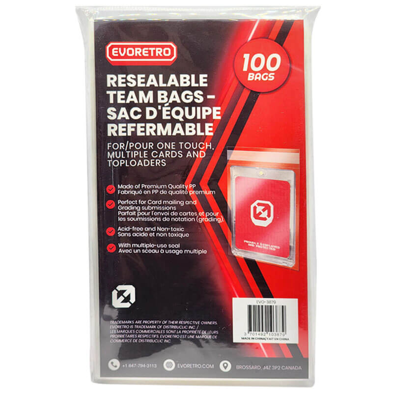 Sac d'équipe EVORETRO pour cartes Idéal pour l'expédition de cartes de sport, Pokémon ou TCG