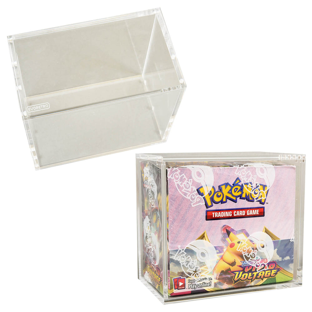 EVORETRO Acrylic Case for Pokemon Booster Box with Magnetic Lid Pack of 1