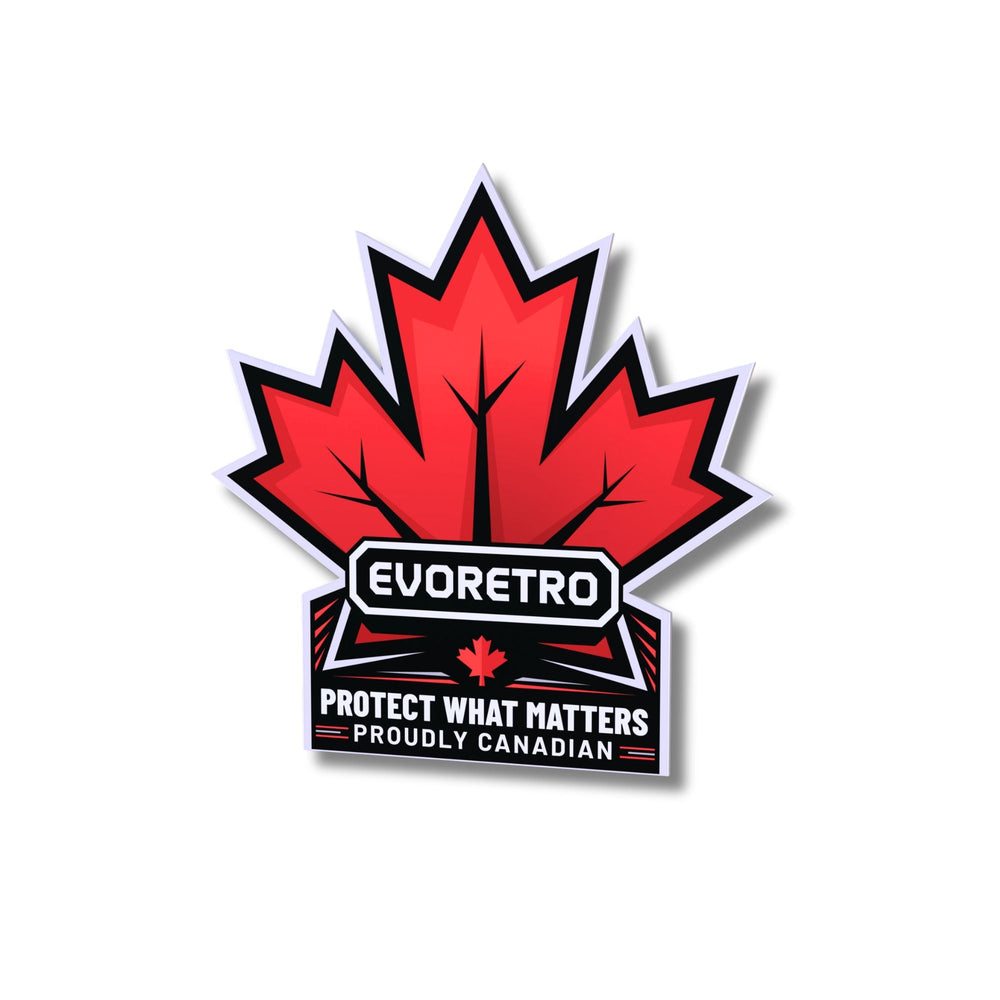 Affiche EVORETRO – Feuille d'érable fièrement canadienne 23 cm x 22 cm