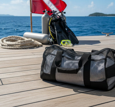 Europe Bound Heavy Duty Mesh Duffle Bags 28-34 Inch for Wet Gear Transport