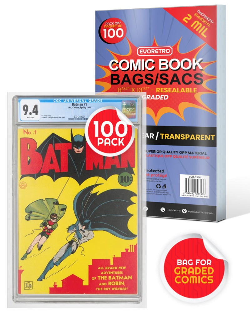 Comic Book Bags Resealable for Graded Comics - 2 MIL