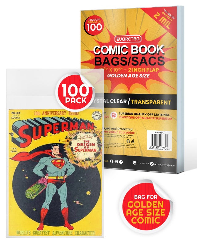 Golden Age Comic Book Bags 2 MIL
