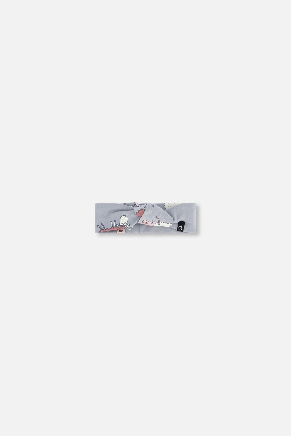 Bandeau imprimé en coton biologique Moutons gris bleu