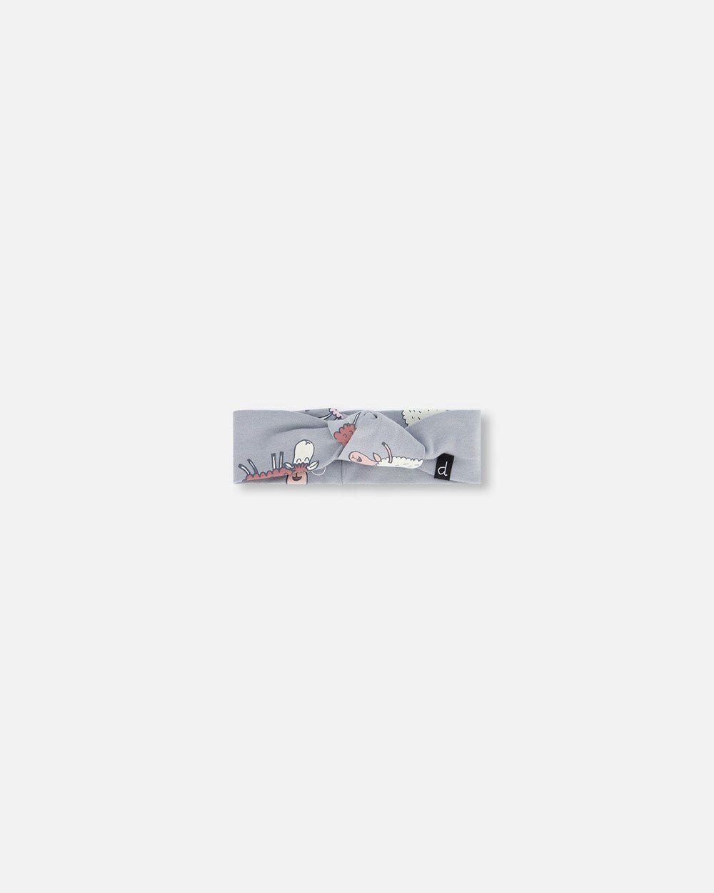 Bandeau imprimé en coton biologique Moutons gris bleu
