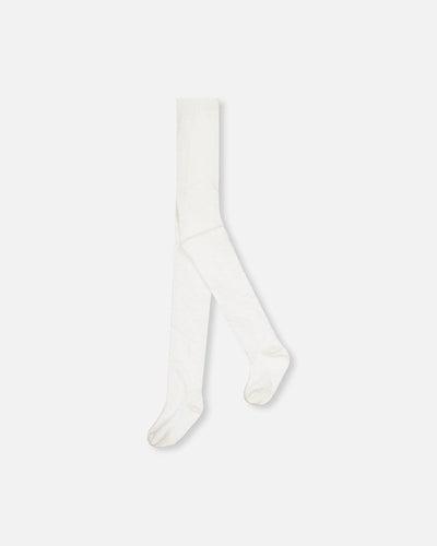 Collants torsadés blanc cassé