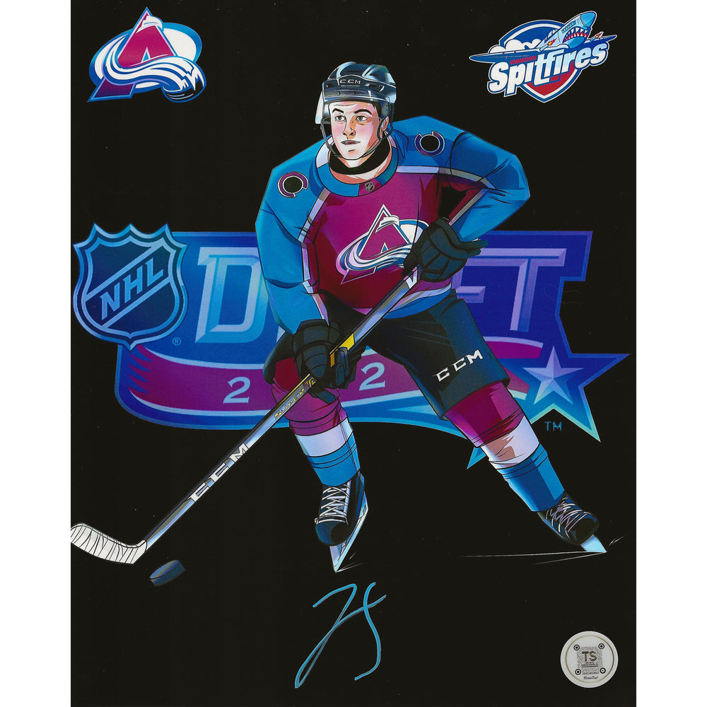 Photo 8x10 dédicacée de Jean-Luc Foudy des Colorado Avalanche