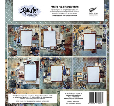 3Quarter Designs Father Figure 12x12 Design Paper & Diecuts Set