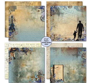 3Quarter Designs Father Figure 12x12 Design Paper & Diecuts Set