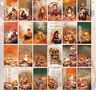 3Quarter Designs Falling Leaves - Tuck N Play Cards