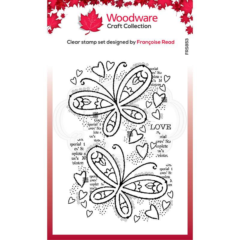 Woodware Clear Singles Tampon Confettis Papillons 10,16 cm x 15,24 cm