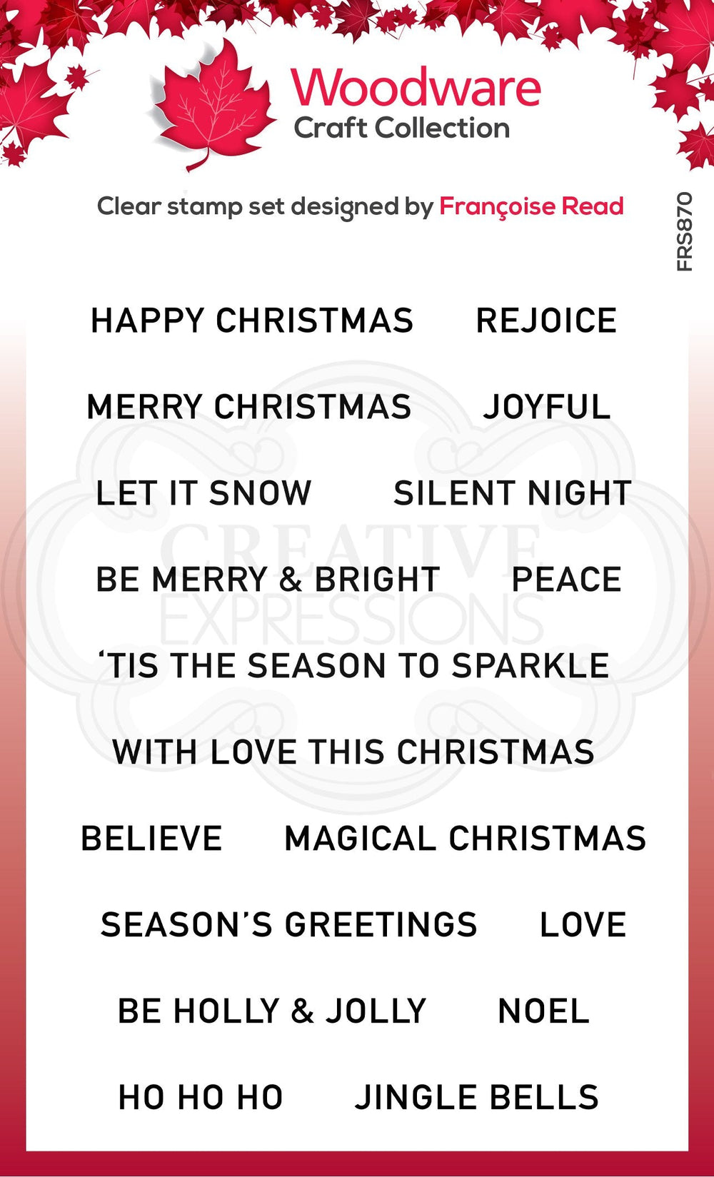 Woodware Clear Singles Christmas Strips 4 in x 6 in Stamp — Ecstasy Crafts