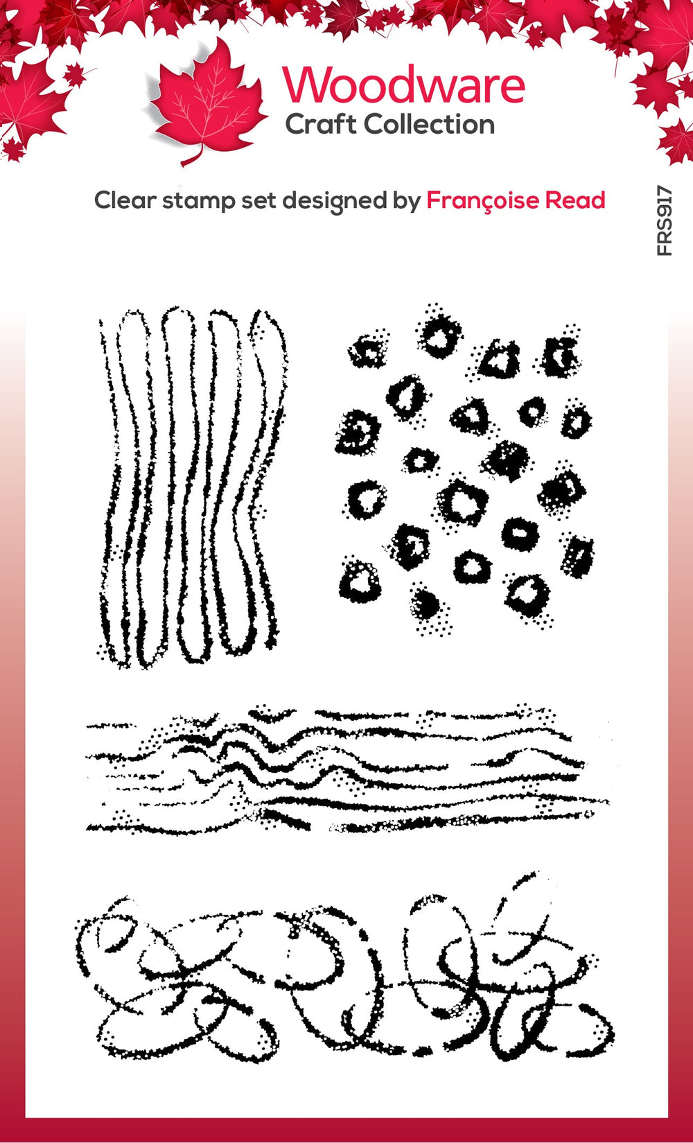 Tampon Woodware Clear Singles Texture Patches 4" x 6"