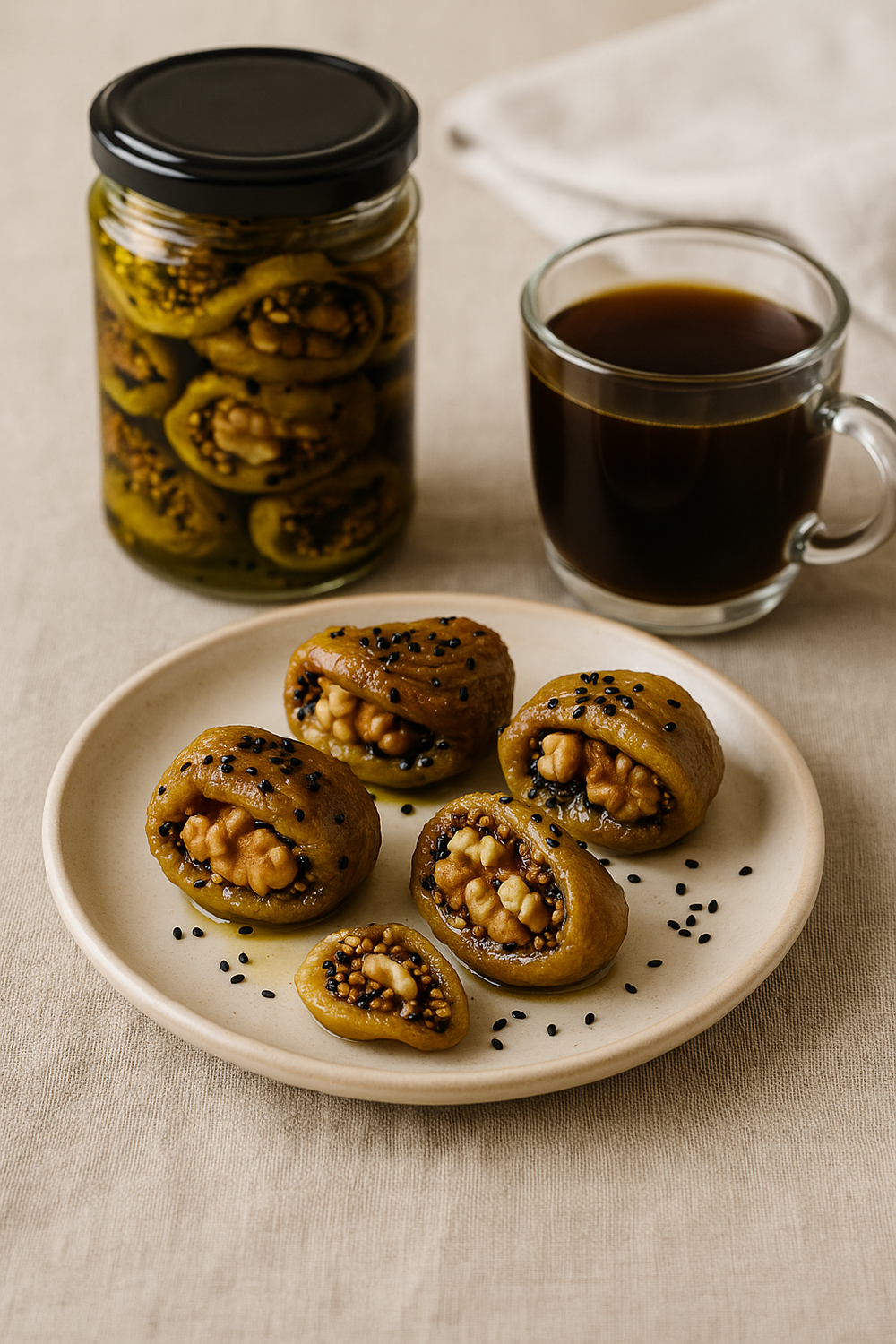 Figs Stuffed With Walnuts Dipped in Olive Oil — Rayhana Organics