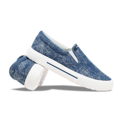 Fishooz Espadrilles pour Homme Délavées Marine/Blanc