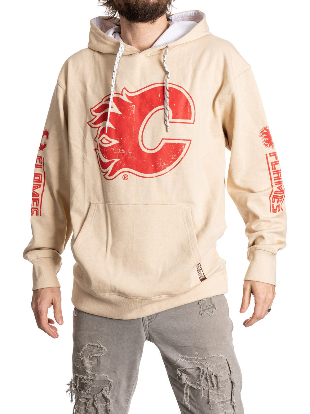 Chandail à capuchon style rétro Calgary Flames