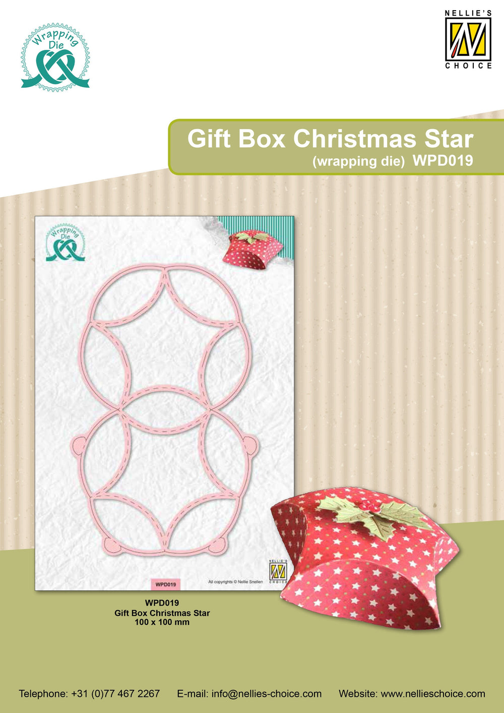 Matrice de découpe Nellie's Choice - Boîte cadeau 19 - Étoile de Noël