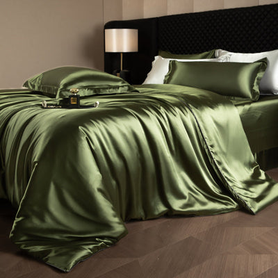 Lustre Luxe Parure de couette élégante - Vert Forêt