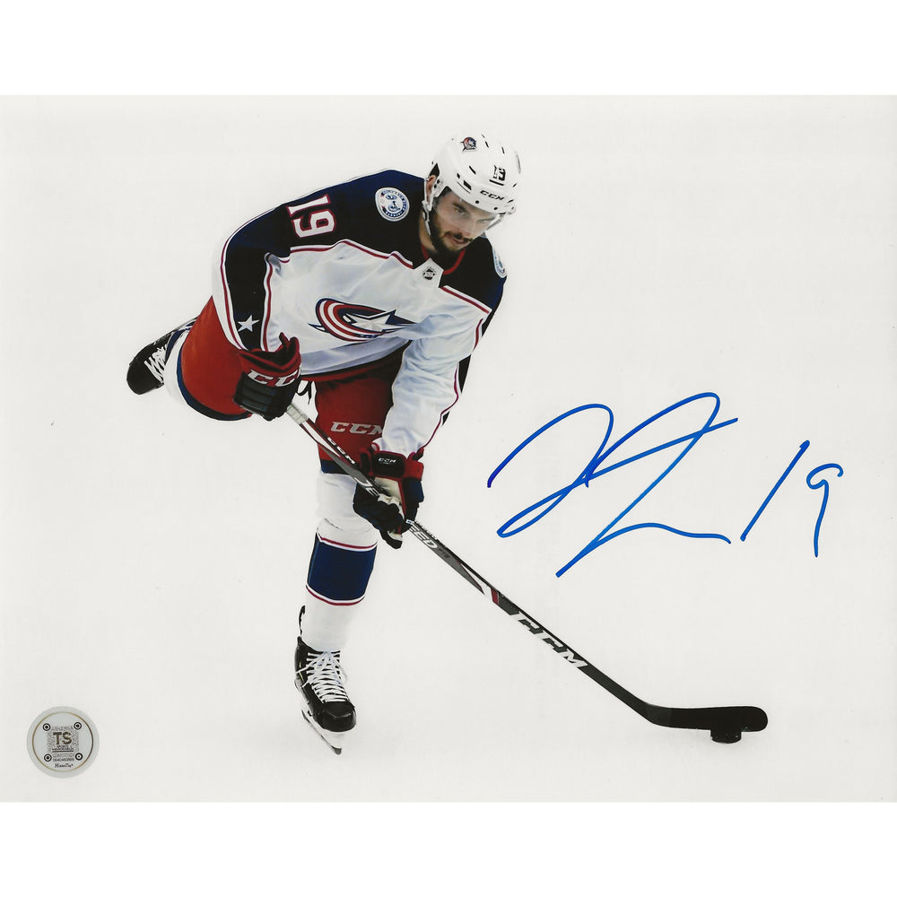 Liam Foudy Photo 8x10 de tir du poignet des Blue Jackets de Columbus autographiée