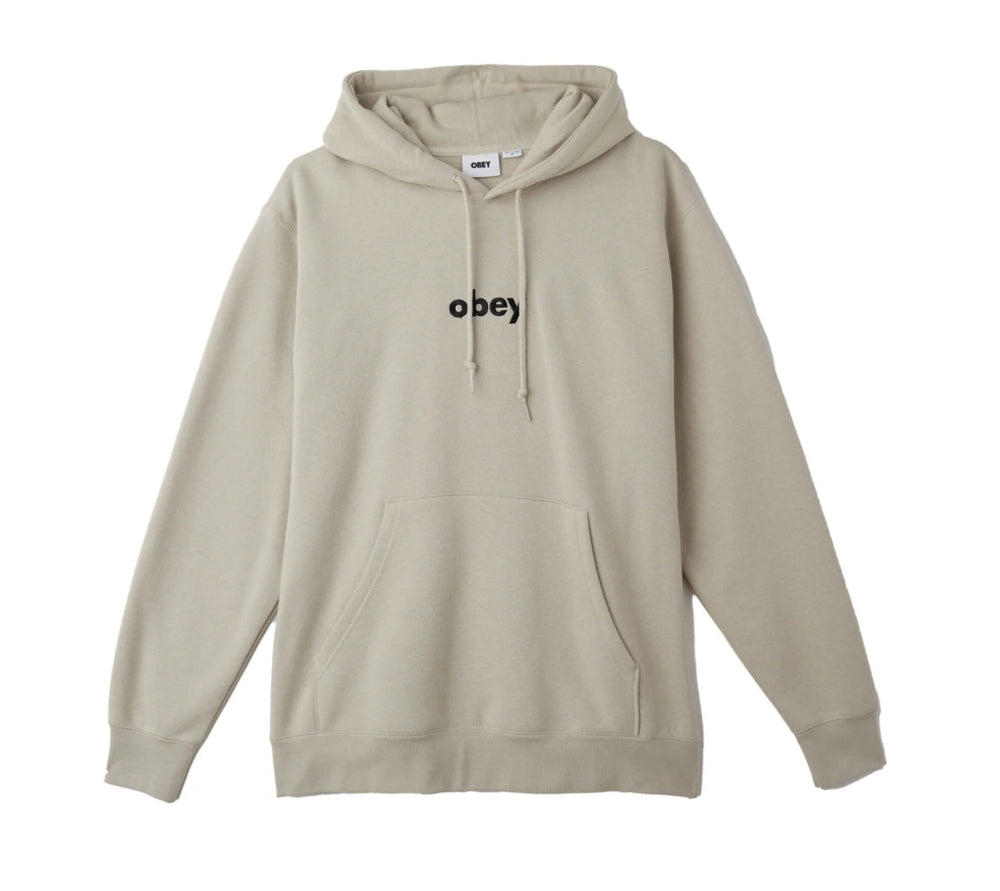 Obey 'Lowercase Embroidered' Hoodie - Silver Grey