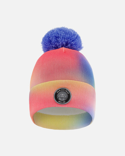 Bonnet torsadé imprimé aquarelle multicolore