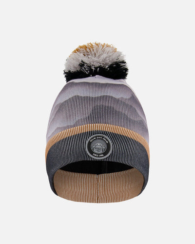 Knit Hat Gray With Mountains