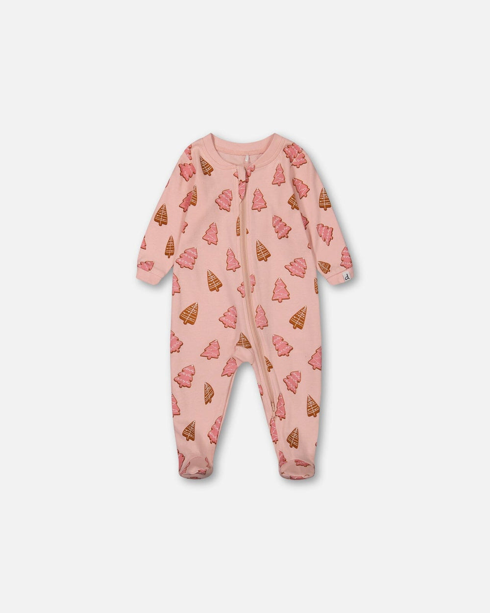 Pyjama une pièce en coton biologique Biscuits de Noël roses