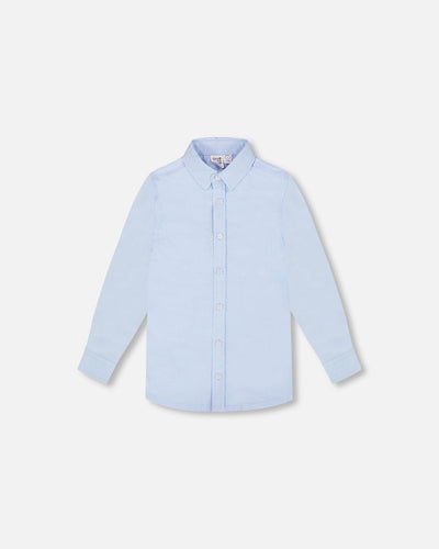 Chemise à manches longues boutonnée bleu clair