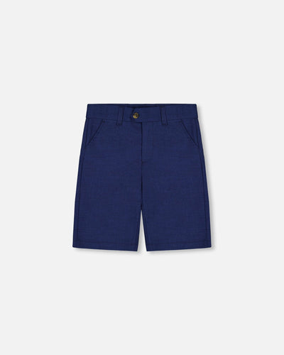 Short ample à poches obliques bleu marine