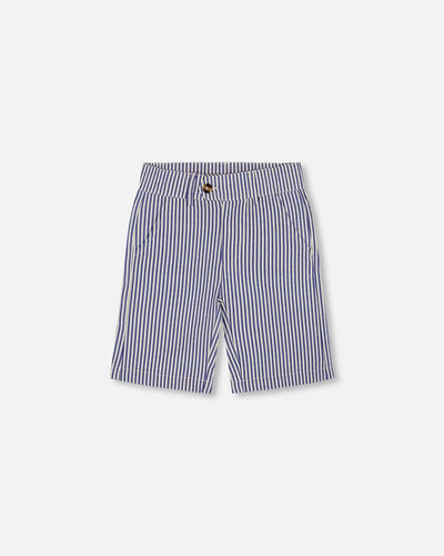 Short rayé bermuda à poches obliques bleu roi