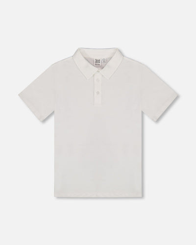 Polo à manches courtes blanc