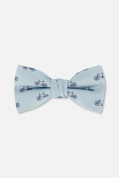 Bow Tie Pale Blue With Bicycle