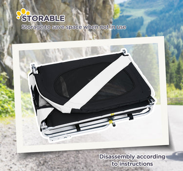 Aosom Foldable Dog Bike Trailer Pet Cart Wagon Safety Anchor Black