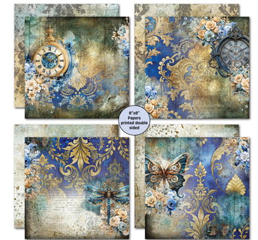 3Quarter Designs Grunged Baroque  8x8 Paper Pack
