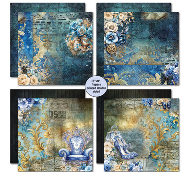 3Quarter Designs Grunged Baroque  8x8 Paper Pack