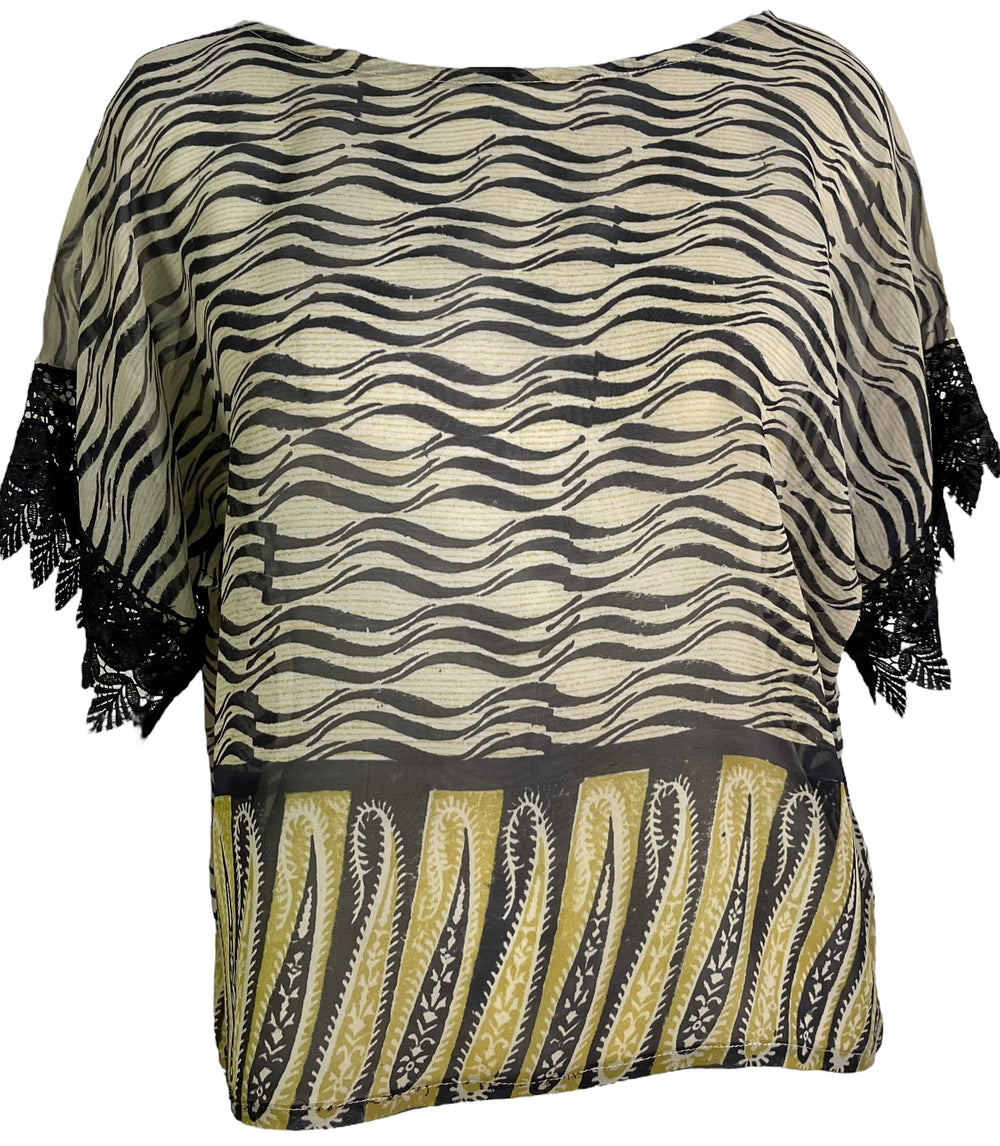 PRG6293 Sheer Avatar Pure Silk Boxy Top
