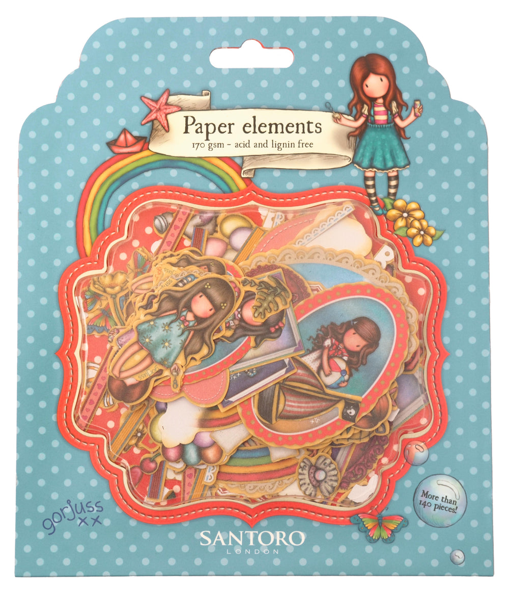 SAN Éléments en papier découpés Embellissements Gorjuss Essentials 142 pièces