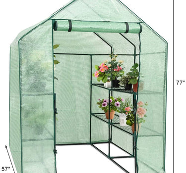 Outdoor Portable Greenhouse Mini Walk in 3 Tiers 8 Shelves Stands